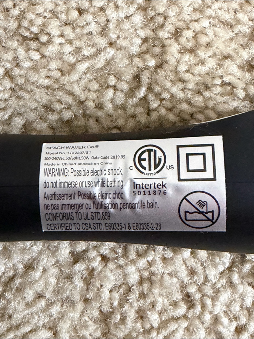 Beachwaver S1 1” Ceramic Automatic Curling Iron (Model DV2237/S1) EUC - Picture 4 of 7